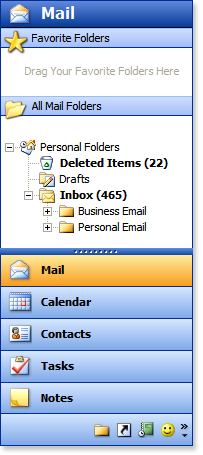 Outlook 2003 Style ShortcutBar Screenshot